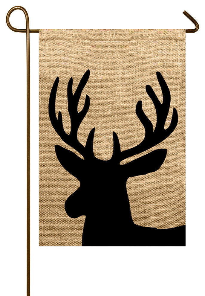 Stag Burlap Garden Flag