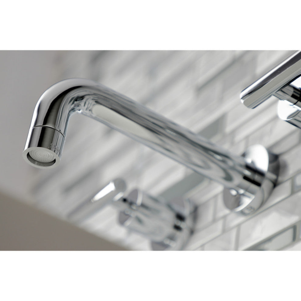 Kingston Brass KS8121CML 2-Handle 8" Wall Mount Bathroom Faucet, Polished Chrome