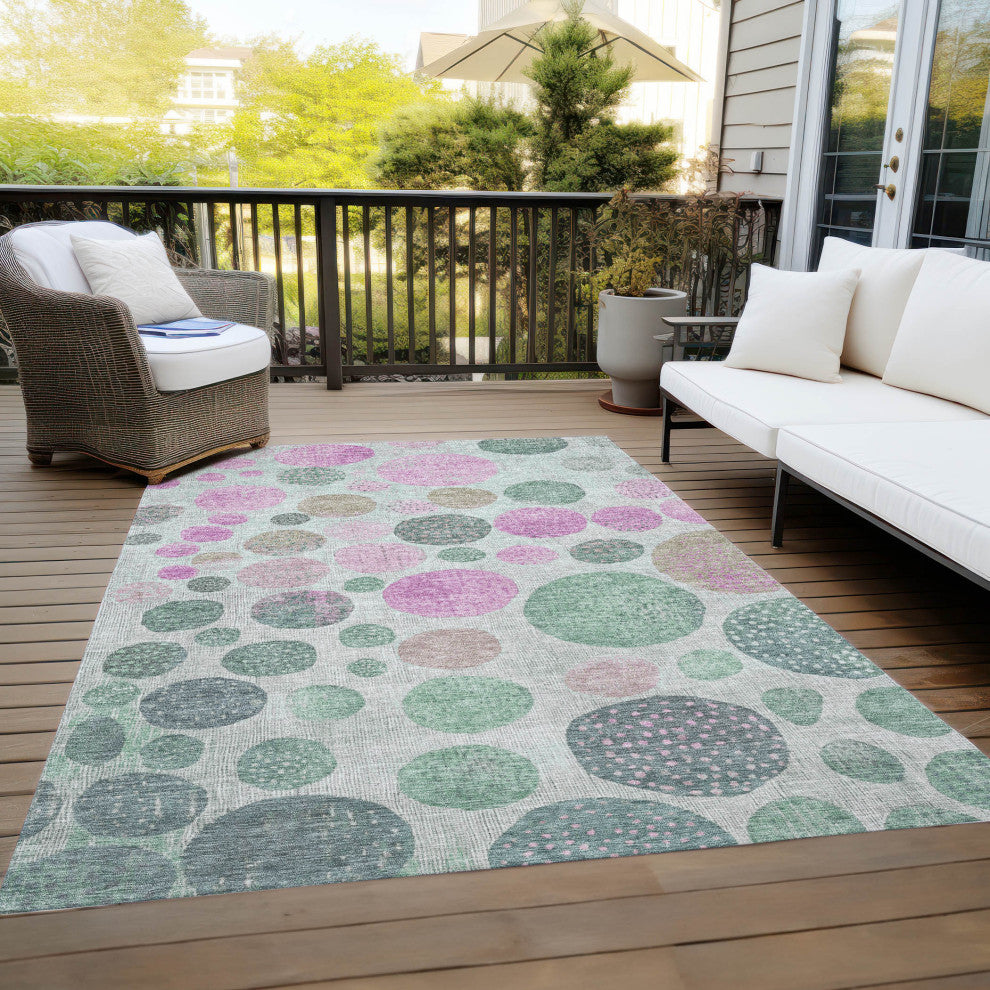 Machine Washable Indoor/Outdoor Chantille ACN1899 Sage 3' x 5' Rug