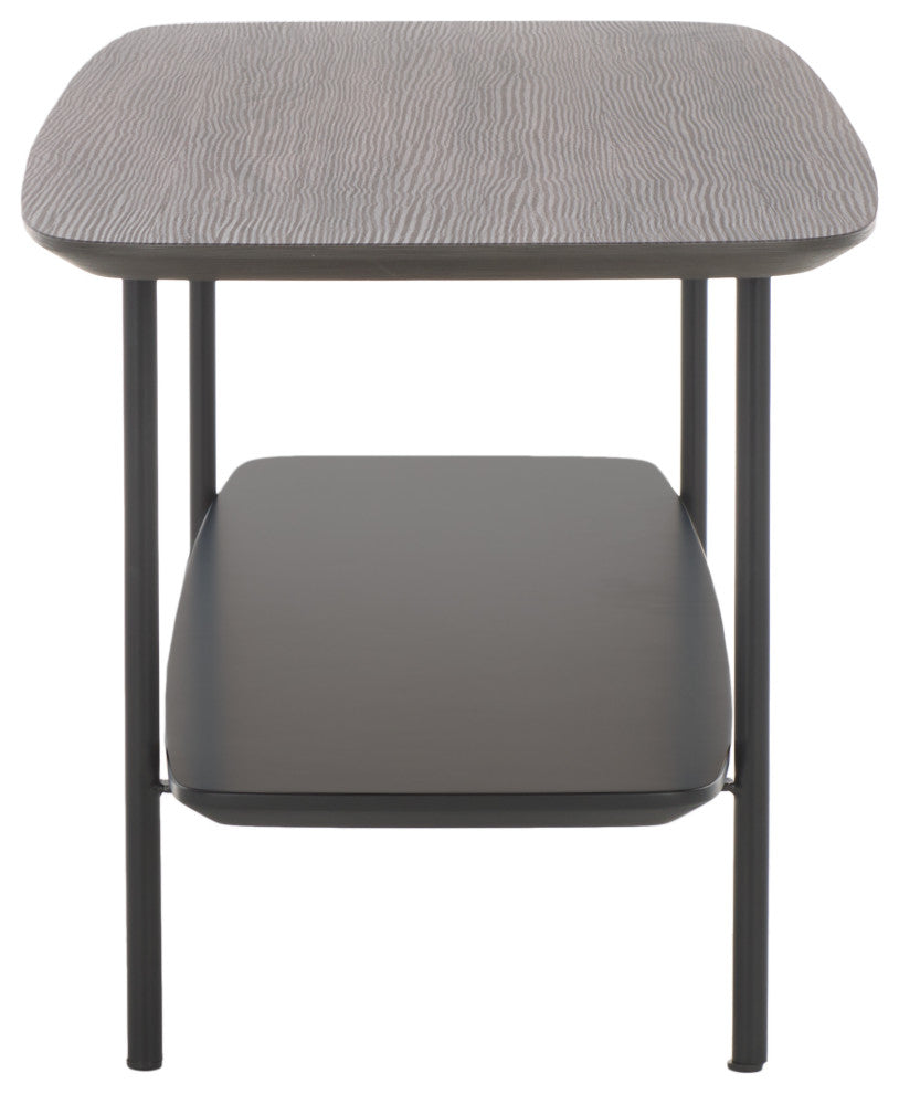 Safavieh Kayleigh Coffee Table, Dark Grey Oak/Matte Black
