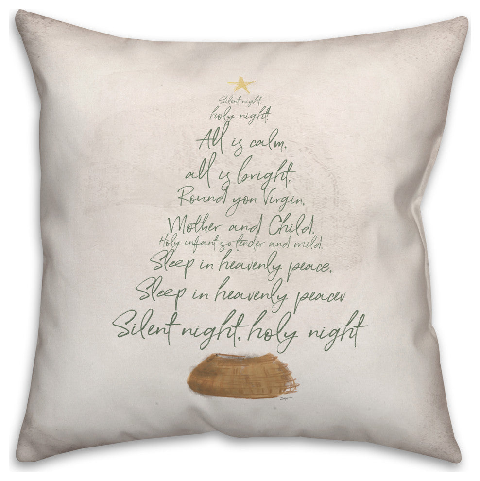 Silent Night Tree 18x18 Indoor/Outdoor Pillow