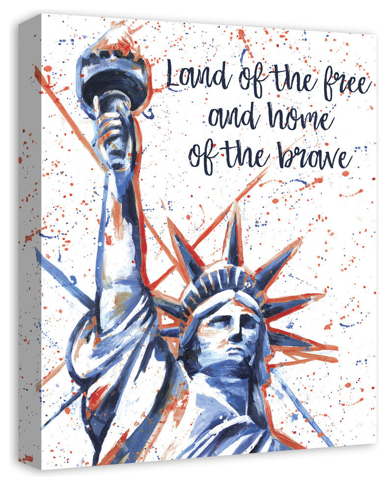 Land of the Free and Home of the Brave 16x20 Canvas Wall Art
