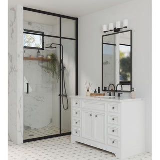 Estrada Collection 4-Light Contemporary Bath and Vanity Light, Matte Black