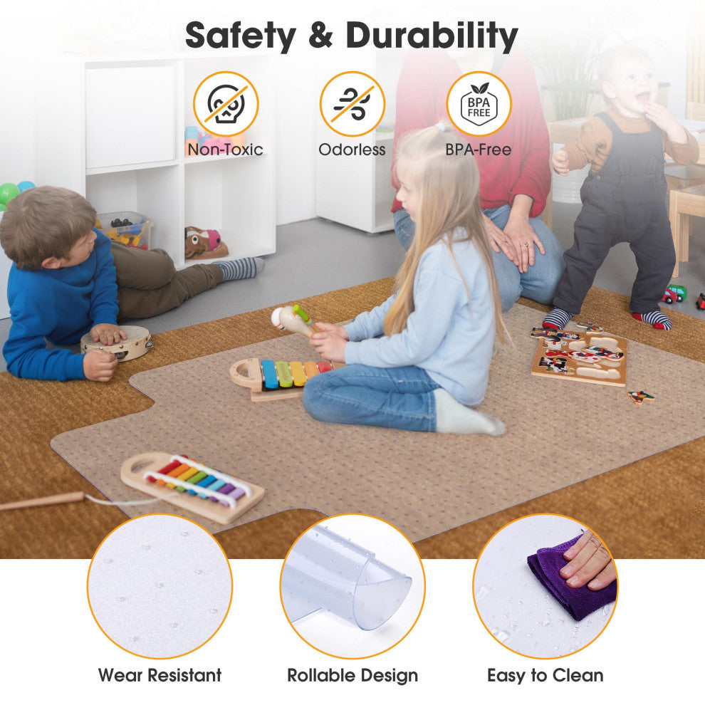 Yescom 2 Pack Office Chair Mat for Carpet 36"x48" PVC Floor Mat with Lip