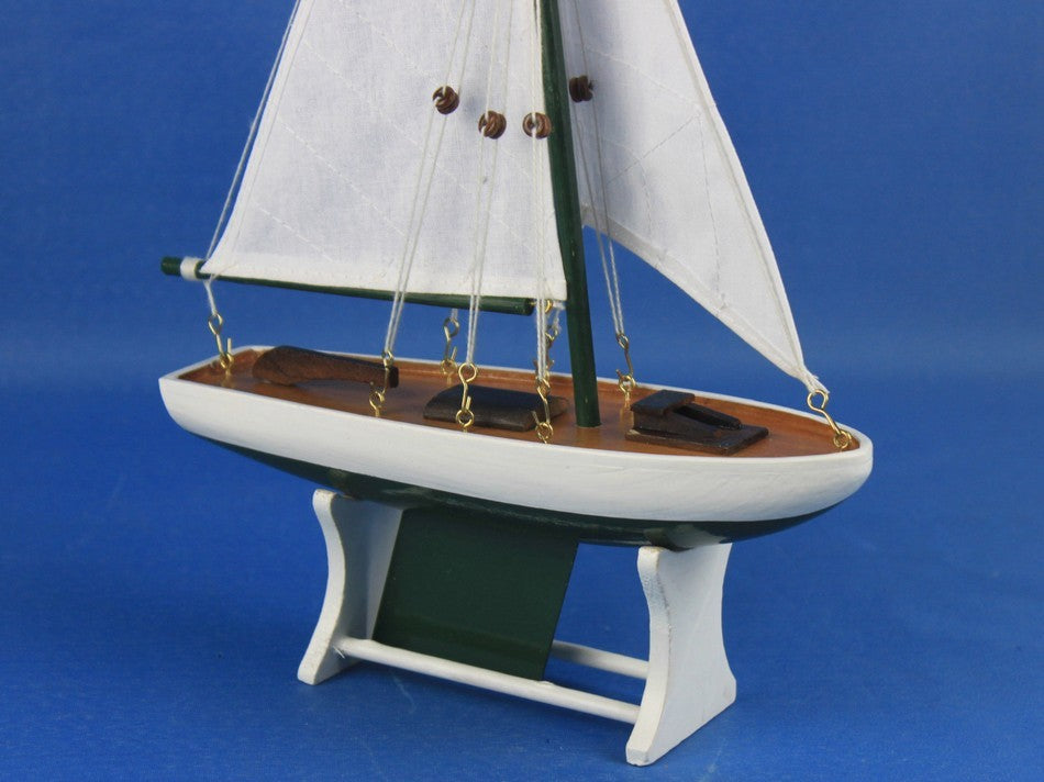 It Floats, Floating Sailboat Model Decorative, Green, 12"
