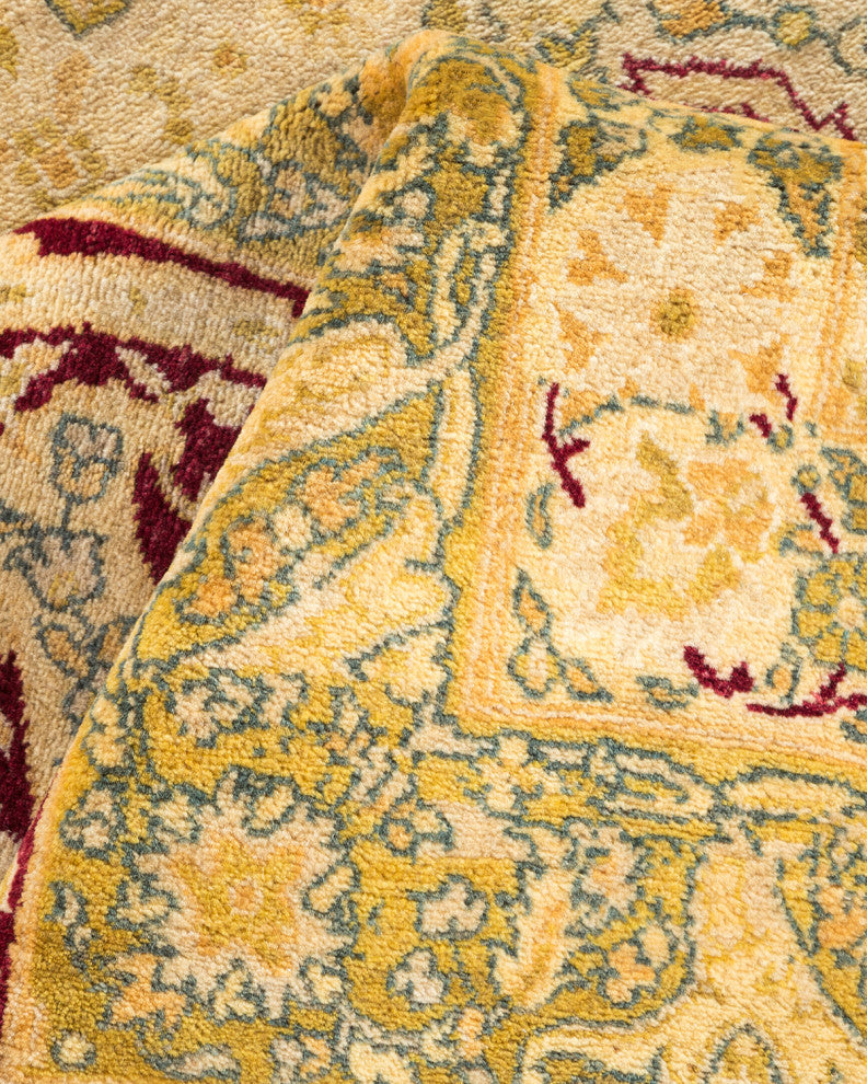 Mogul, One-of-a-Kind Hand-Knotted Area Rug Yellow, 10'1"x18'1"