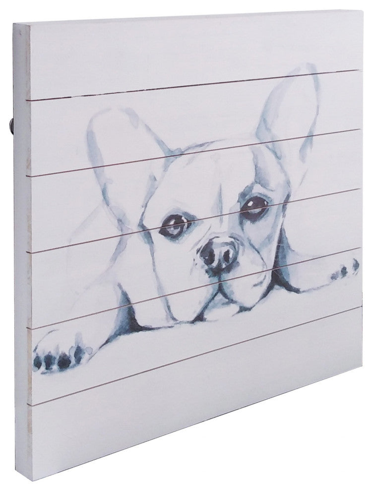Seriously Cute Puppy Sketch Wood Plank Wall Art
