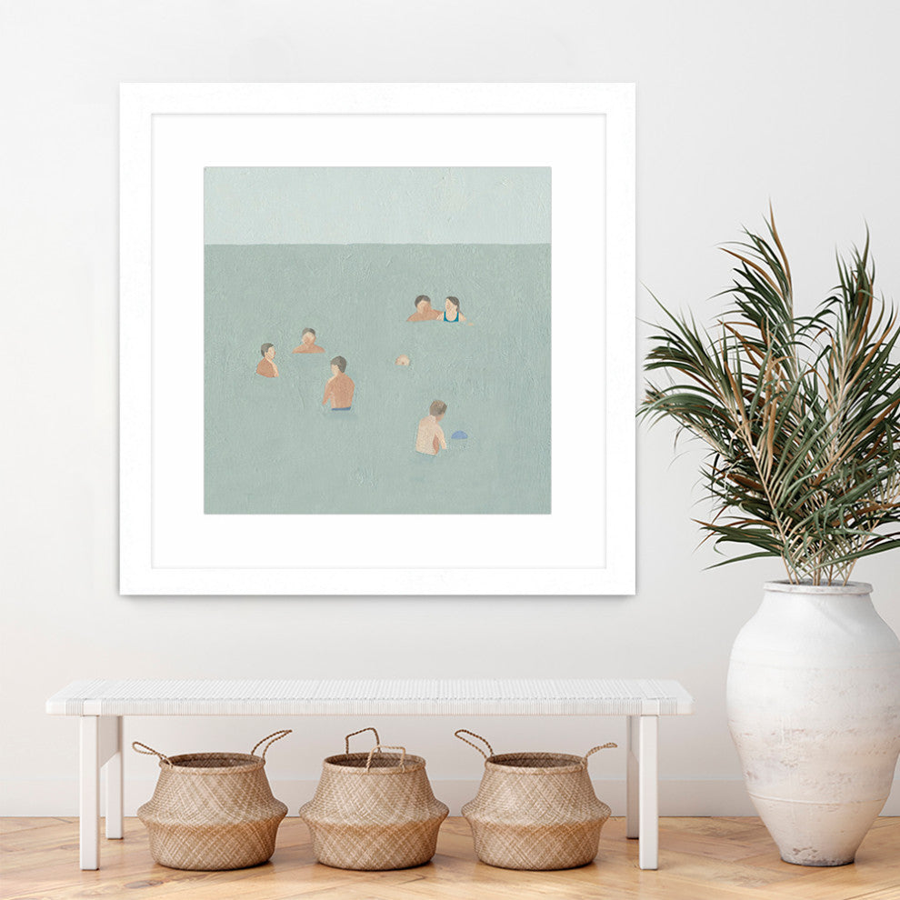 "The Swimmers II" Matted and Framed, 36" x 36"