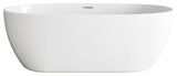 Aaron 77" Soaking Bathtub, Glossy White With Brushed Nickel Trim