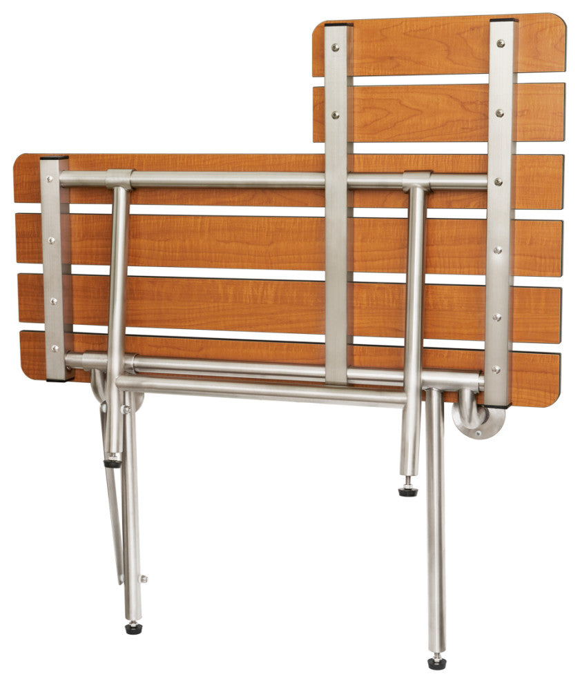 ADA Bariatric Wall Mount Folding Transfer Bench Shower Seat, Left-Handed, 28"