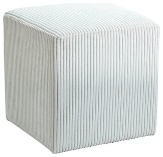Roy Microsuede Fabric Upholsetered Ottoman/Stool, Cream, Square