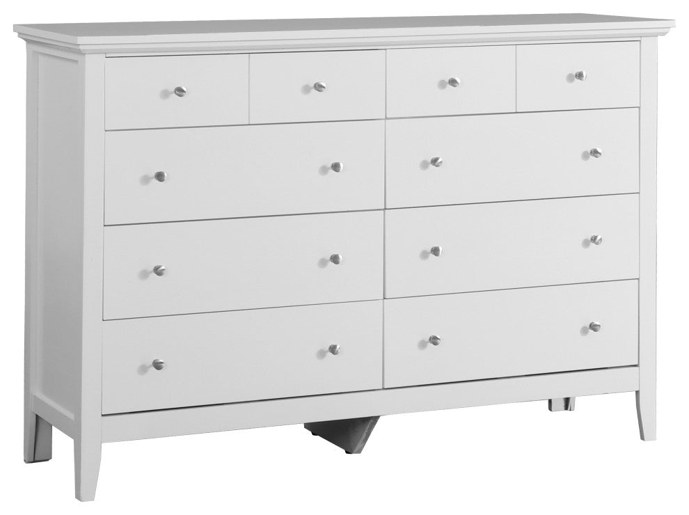 Simeon 8-Drawer Dresser, White