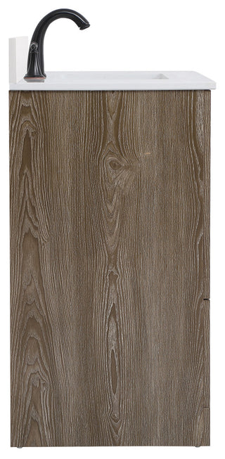 Home Living 30" Single Bathroom Vanity, Weathered Oak With Backsplash