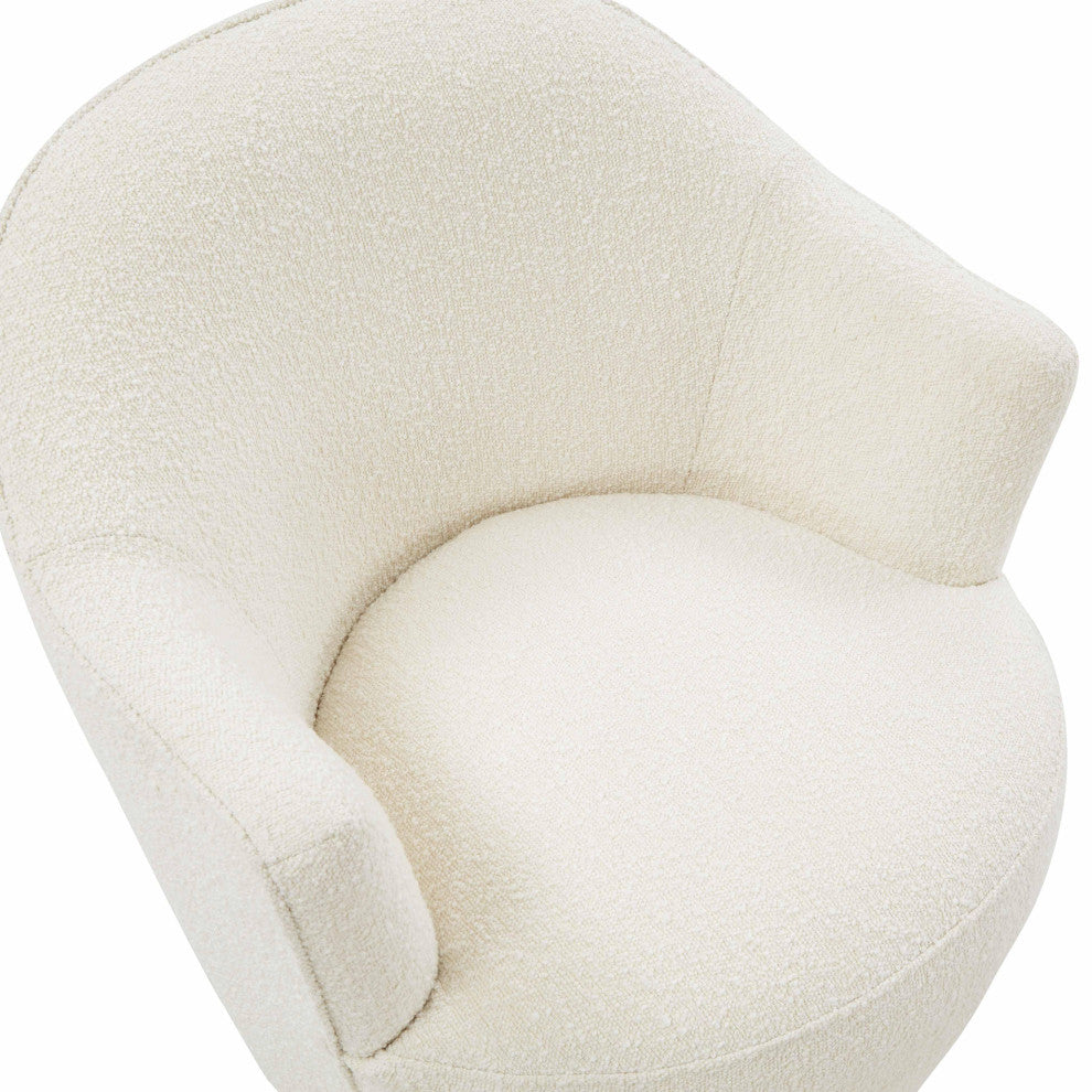 Skyla Boucle Swivel Chair, Beige