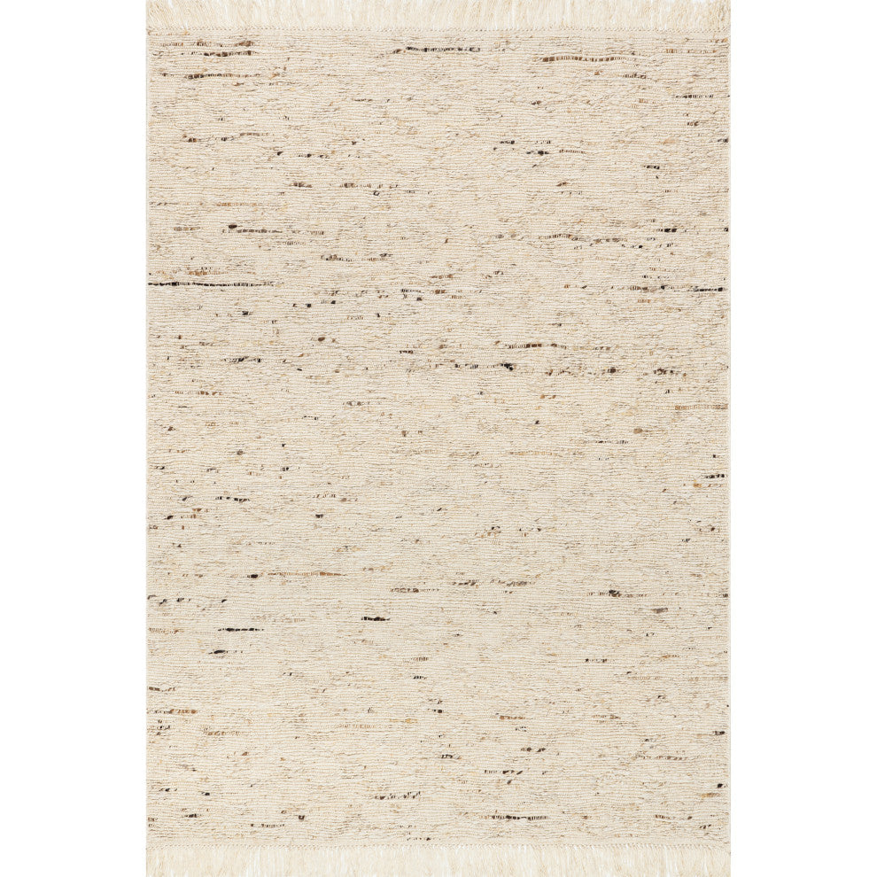 Frenshe Interiors x RugsUSA JuJu Diamond Trellis Wool Rug, Ivory 8' x 10'