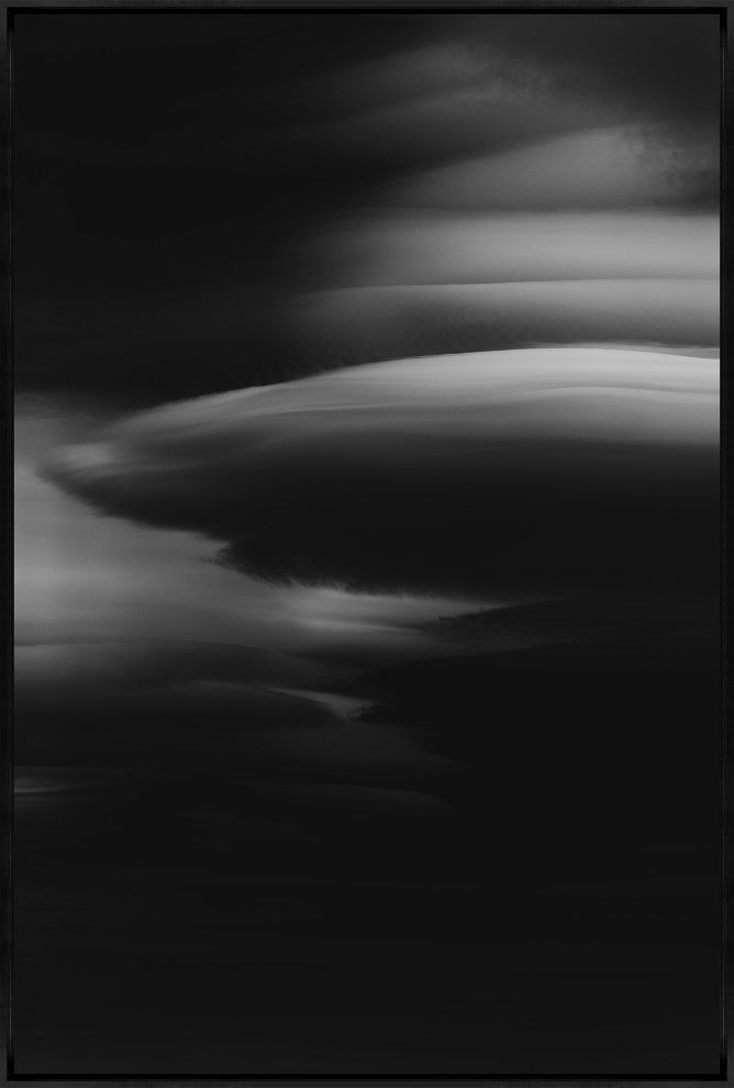 30x45 Lenticular Clouds X, Framed Artwork, Black