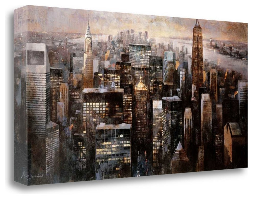 "Manhattan" By Night, Giclee Print on Gallery Wrap Canvas, Ready to Hang
