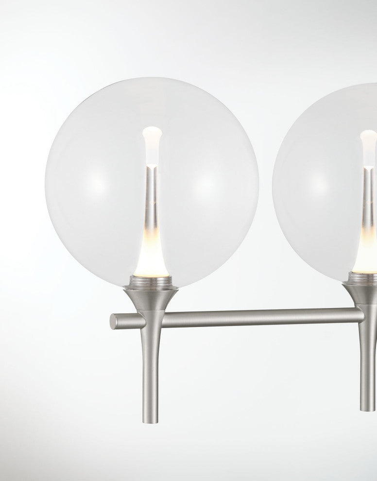 Iissa, Vanity, 5Lt, Satin Nickel, Clear Glass