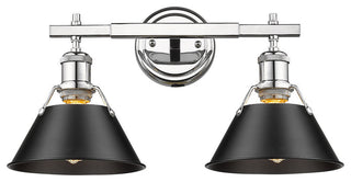 Orwell CH 2-Light Bath Vanity, Chrome With Black Shade