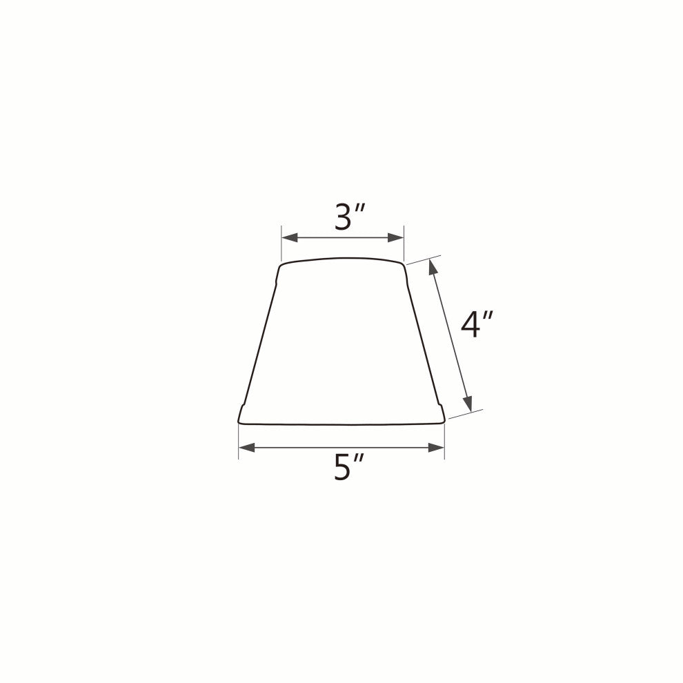 32001-9 Small Hardback Empire  Chandelier Clip On Lamp Shade Creme 3"x5"x4"
