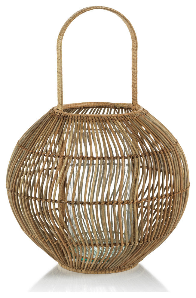 Teramo Rattan Woven Decorative Lantern, Large
