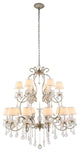Elegant Lighting Diana Chandelier, Royal Cut Crystals, Vintage Silver Leaf