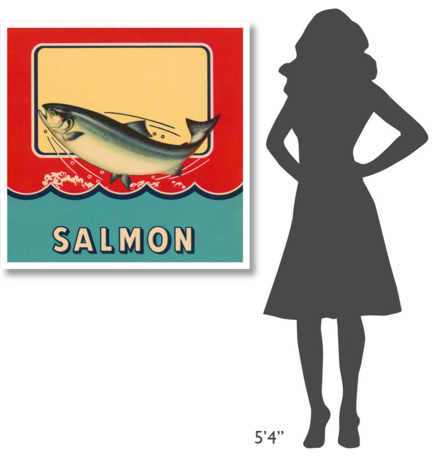 "Salmon" Digital Paper Print by Retrolabel, 38"x38"