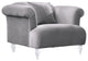 Elegance Contemporary Sofa Chair, Gray Velvet With Acrylic Legs