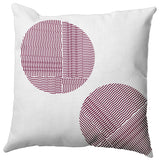 Circles Polyester Indoor/Outdoor Pillow, Maroon Red, 18"x18"