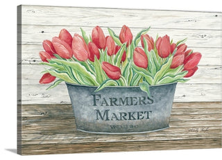 "Farmer's Market Tulips" Wrapped Canvas Art Print, 30"x20"x1.5"