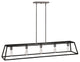 Hinkley Fulton Large Five Light Open Frame Linear, Aged Zinc