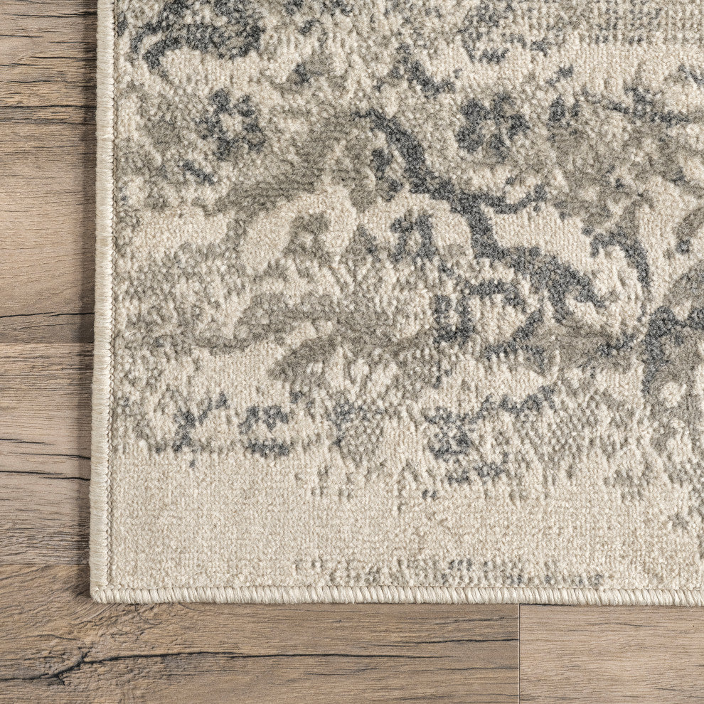 Nuloom Freja Transitional Vintage Area Rug, Grey 5'x8'