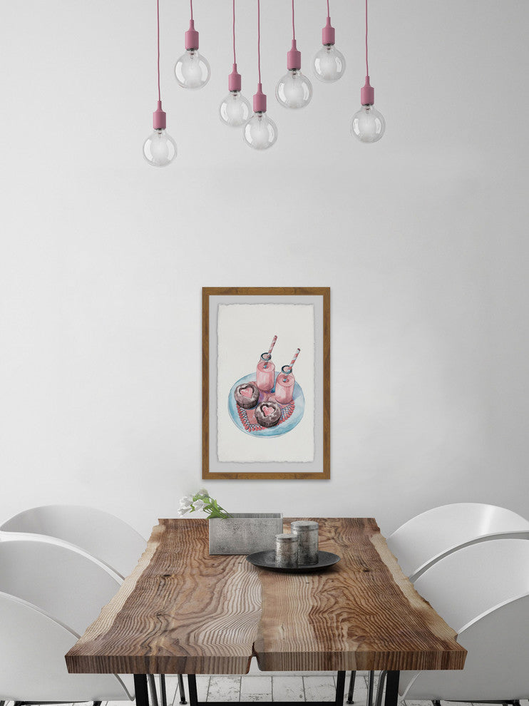 "Pink Sweets" Framed Painting Print, 12"x18"