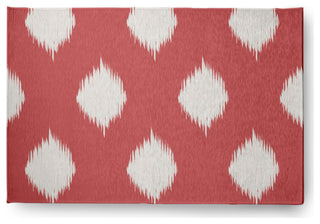 Ikat Lattice Soft Chenille Area Rug, Red, 2'x3'