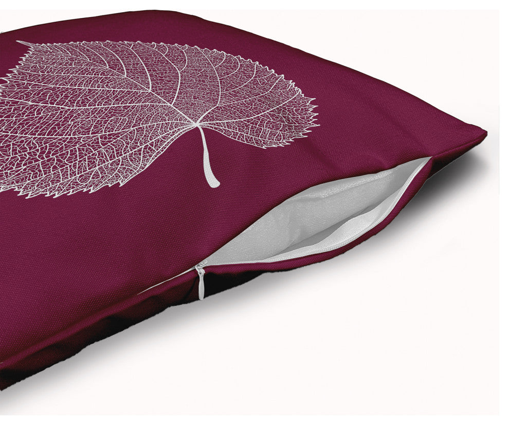 Leaf Study Accent Pillow With Removable Insert, Plum, 20"x20"