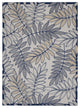 10' X 13' Ivory And Navy Floral Non Skid Indoor Outdoor Area Rug