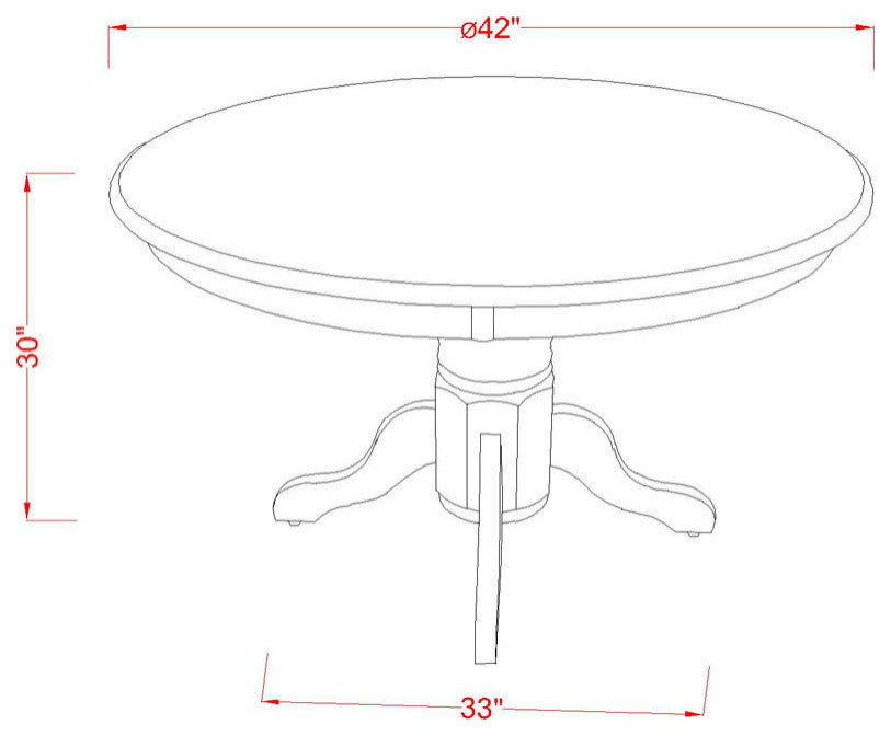 5Pc Dining Set, Round Room Table, Four Parson Chairs, Cream Fabric, White