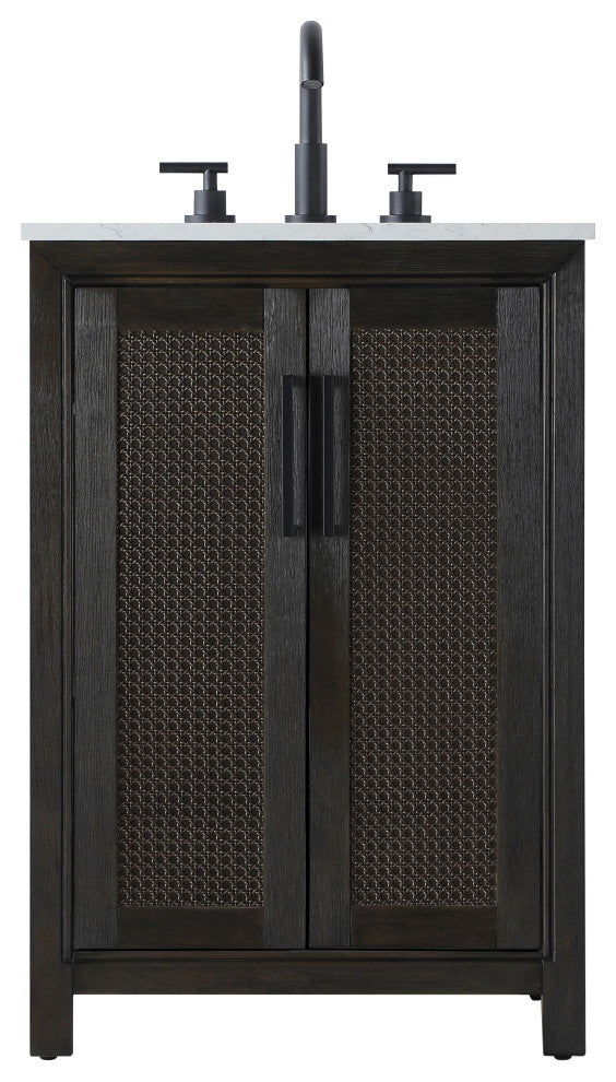 Home Living 24" Single Bathroom Vanity, Chocolate Oak