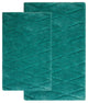 Bath Rug Cotton, 2 Piece, 34"x21" and 36"x24", Arctic Blue, Raised Diamond