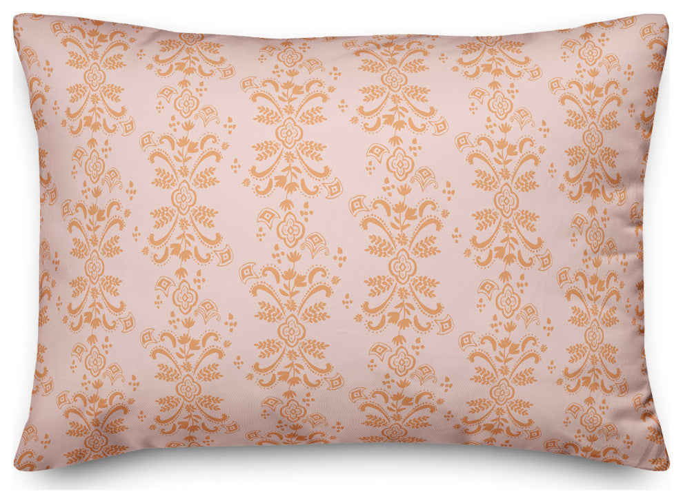 Orange Floral Crest 20x14 Spun Poly Pillow