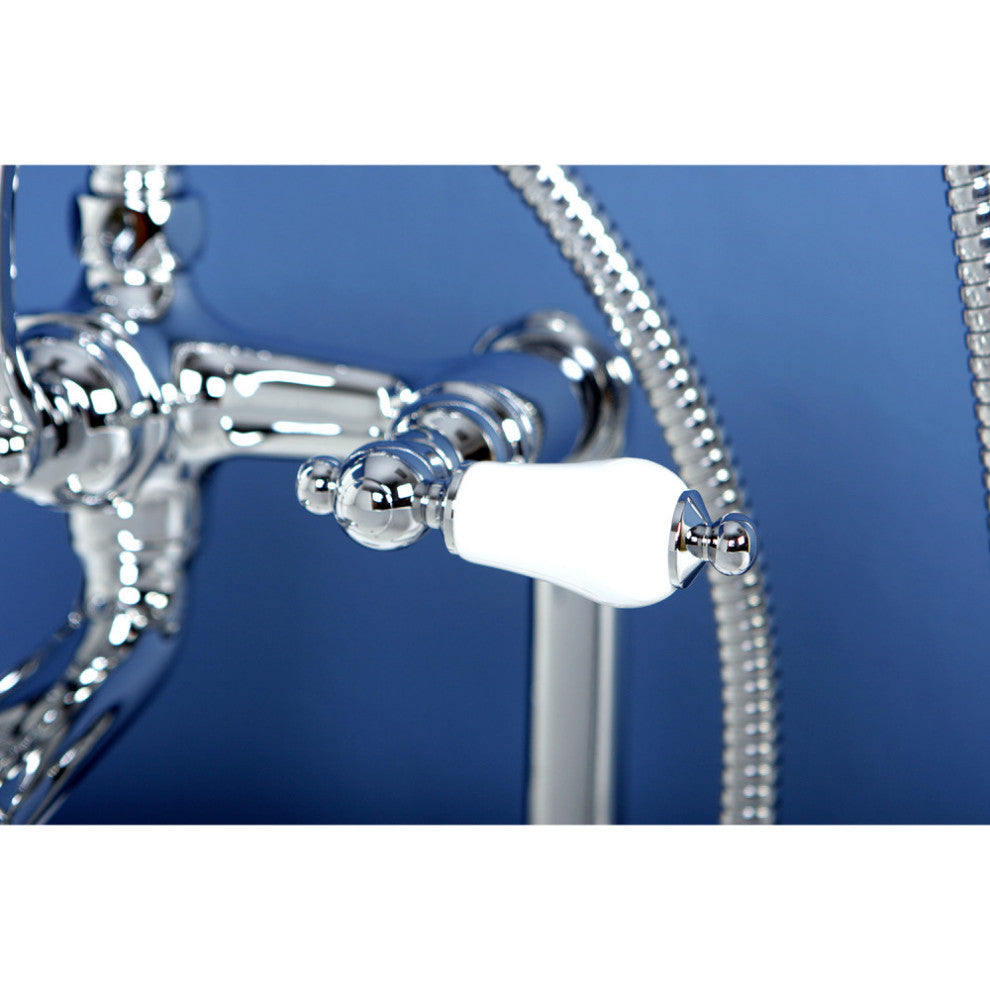 Kingston Brass 7" Deck Mount Clawfoot Tub Faucet, Polished Chrome