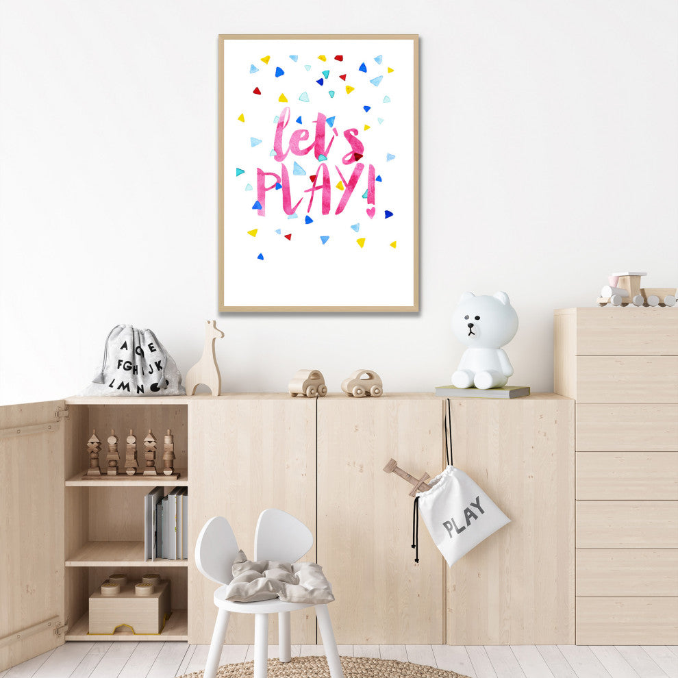 Kids Framed Art Print, Let's Play! by Treechild, 12"x16", Framed