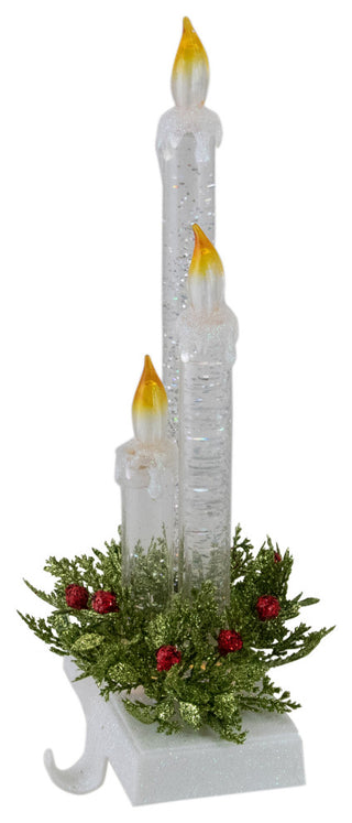 9" Battery Operated LED Lighted Candle Christmas Stocking Holder