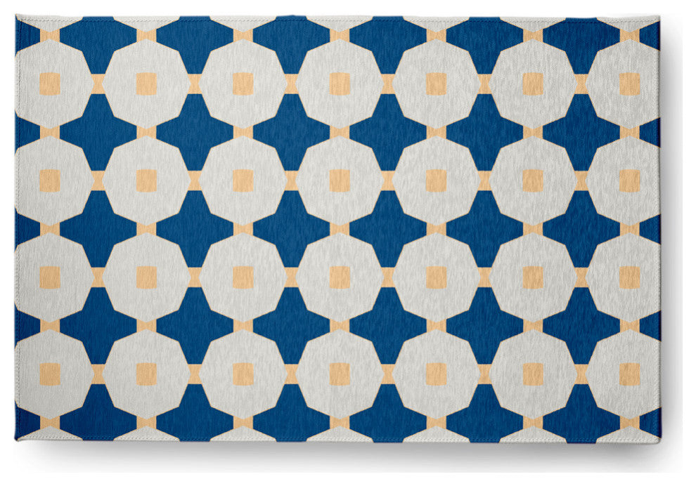 Button Up Spring Chenille Rug, Dark Cobalt Blue, 4'x6'