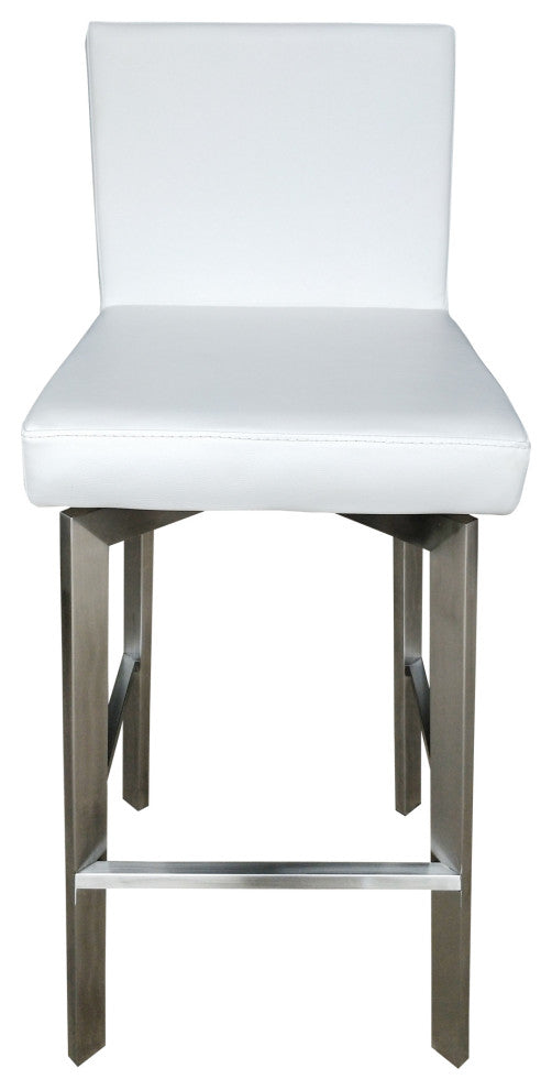 Contemporary Giro Swivel Barstool White - White