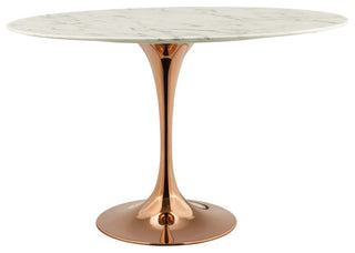 Lippa 48" Oval Dining Table, Rose White