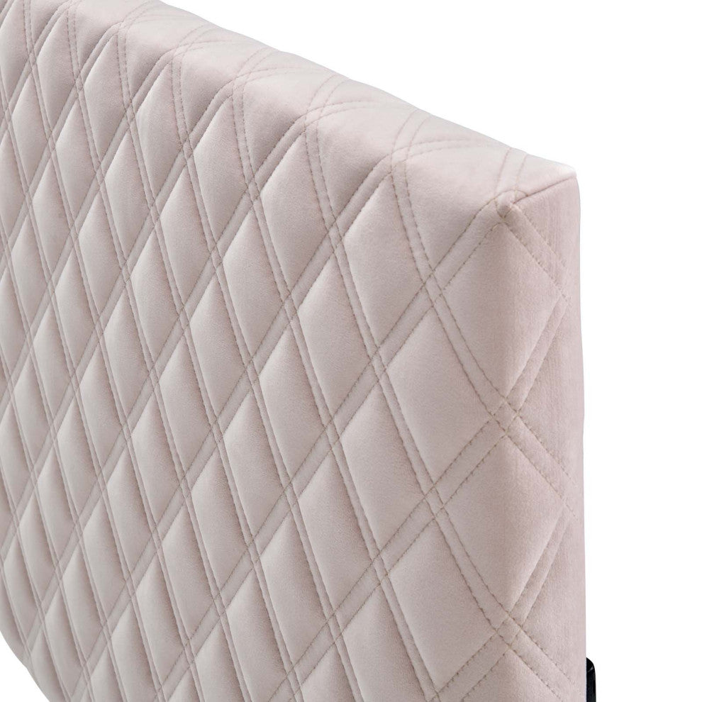 Headboard, King Size, Velvet, Pink, Modern Contemporary, Bedroom Master Suite