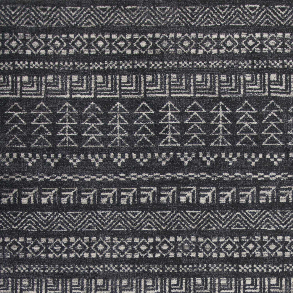 HomeRoots 7' x 11' Polypropylene Charcoal Area Rug