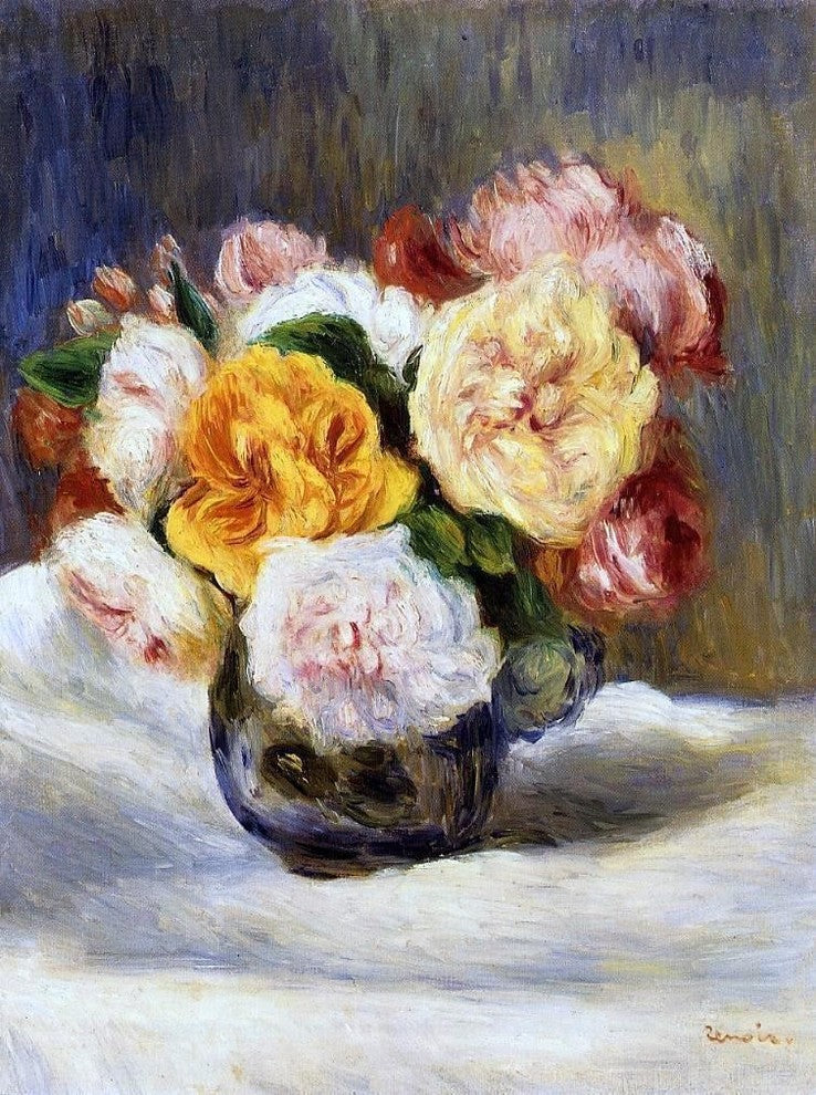 Pierre Auguste Renoir Bouquet of Roses, 21"x28" Wall Decal Print