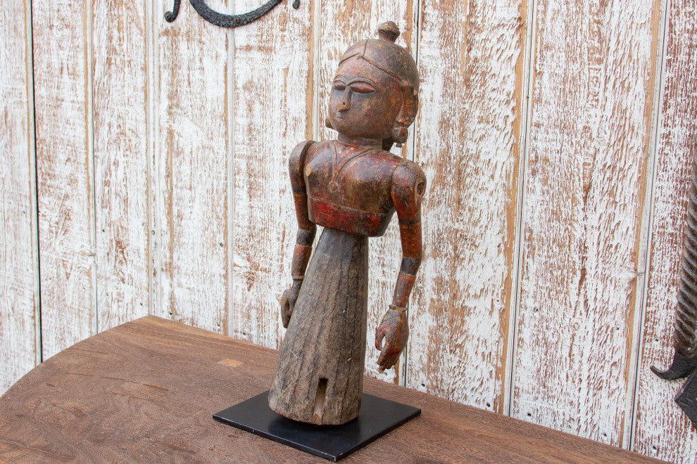 Antique Indian Goddess Wooden Statue